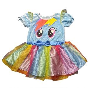 My Little Pony Girls Rainbow Hasbro Rainbow Tulle Dress 12M  Dressup Costume